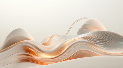 Wall Mural - Abstract Flowing Waves with Warm Lighting