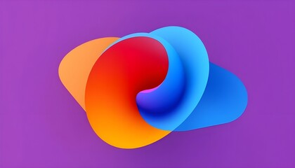Poster - illustration Abstract colorful shape, minimalist background design, 3D render


