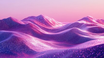 Poster - Beautiful abstract landscape featuring shimmering undulating purple hills
