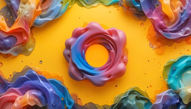 illustration Abstract colorful shape, minimalist background design, 3D render


