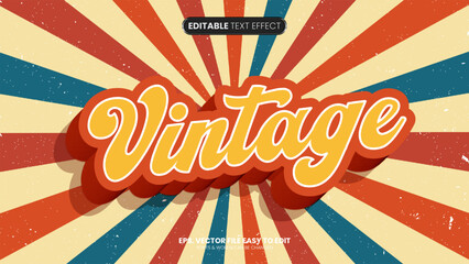 Wall Mural - Vintage editable text effect