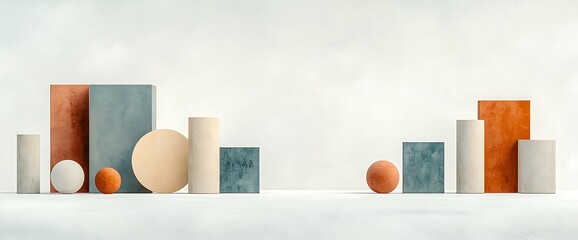 Poster - Geometric forms in muted colors