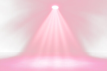 Poster - Pink spotlight illuminating dark stage.