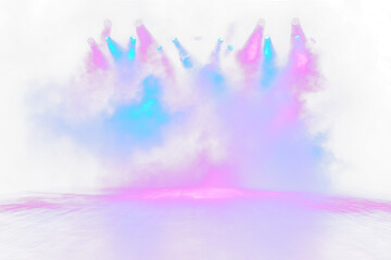 Poster - Colorful stage lights and smoke.
