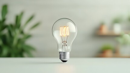 Poster - Illuminated lightbulb in a room
