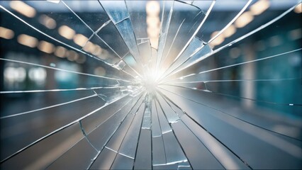 Poster - Representation of Breaking Market Barrier with Shattered Glass Effect