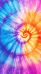 Poster - A Swirling Spiral Tie Dye Pattern in Vibrant Colors