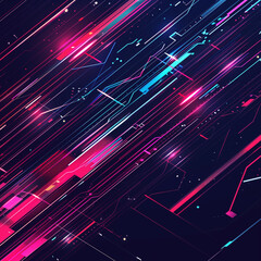 Aufkleber - An abstract wallpaper with vibrant neon lines and geometric shapes on a dark background.