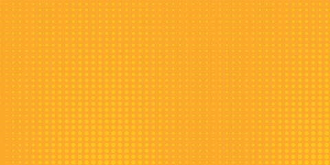 Yellow halftone pattern. Retro comic gradient background. Bright orange pixelated dotted texture  modern yellow dot