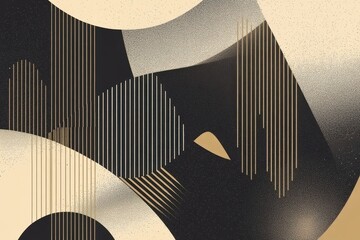 Wall Mural - abstract geometric forms displaying parallel lines and gradients