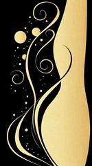 Wall Mural - Elegant abstract design of curved lines and golden elements