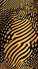 Wall Mural - abstract pattern illustration featuring black and gold repeating organic forms