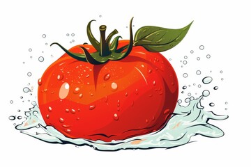 Isolated red tomato on a clean white background for fresh produce display or culinary use