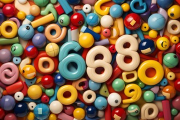 Poster - Background design featuring small block letters and numbers for creative projects and graphics