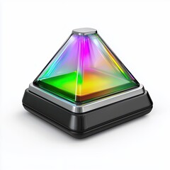 Poster - Illuminated Multicolored Pyramid on White Background
