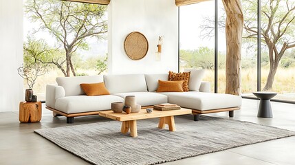 Poster - Modern living room with natural elements