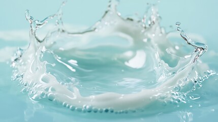 Poster - Close-Up of a Water Drop Splashing on a Calm Surface Creating a Beautiful Ripple Effect with Crystal Clear Liquid and Soft Light Reflections