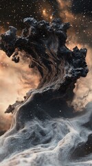 Wall Mural - a cosmic nebula with swirling clouds and scattered celestial lights
