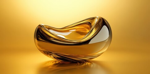 Poster - A beautiful glass bowl with a smooth reflective surface is displayed