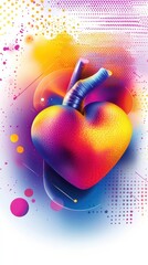 Wall Mural - a colorful and artistic illustration of a stylized human heart