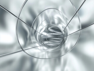Poster - Futuristic metallic surface with sleek reflections