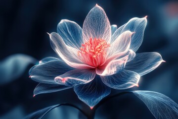 Poster - A delicate translucent flower blooms with an ethereal beauty