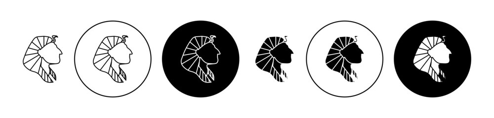 Wall Mural - egyptian pharaoh icon editable vector set