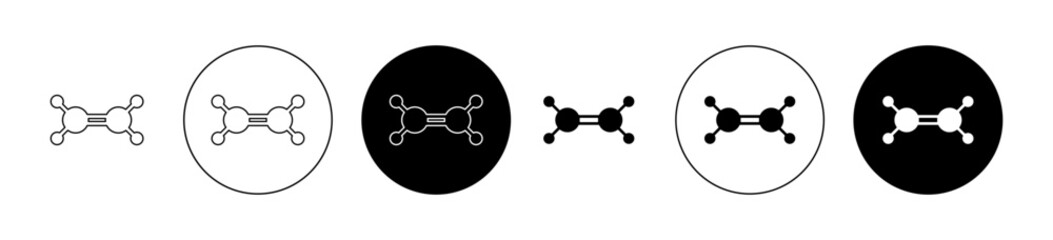 Ethylene molecule icon editable vector set