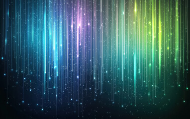 Poster - Vibrant luminous data lines create mesmerizing background, showcasing blend of colors and sparkling elements that evoke sense of wonder