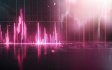 Poster - Visualize vibrant data charts in neon modern style, showcasing dynamic trends and fluctuations in digital environment