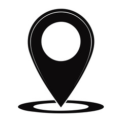Poster - simple black location icon isolated on a transparent background