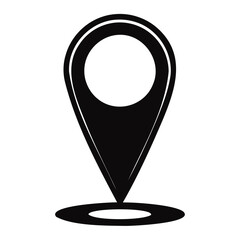 Poster - simple black location icon isolated on a transparent background