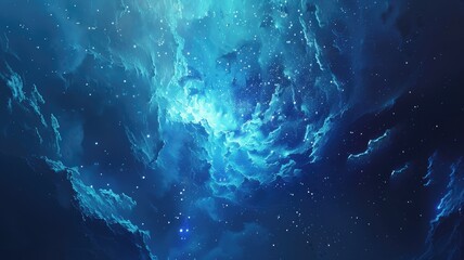 Poster - This abstract digital animation features a captivating blue background, evoking a sense of depth and serenity. Perfect for various design projects, it embodies a modern artistic style.
