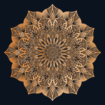 Luxurious Gold Mandala Designs on Dark Background with Intricate, Symmetrical, and Decorative Patterns for Art and Relaxation.