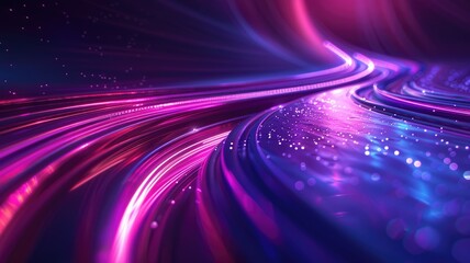 Poster - Explore an abstract technology background featuring vibrant waves and colorful lines, perfect for digital projects, designs, and artistic endeavors.