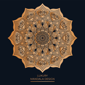Luxurious Gold Mandala Designs on Dark Background with Intricate, Symmetrical, and Decorative Patterns for Art and Relaxation.