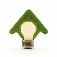 Poster - Eco-Friendly Smart Home Design with Energy Efficient Light Bulb Featuring Green Concepts for Sustainable Living