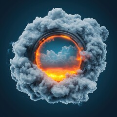 Poster - Futuristic Concept of AI-Controlled Weather Modification with Dramatic Clouds and Bright Sunlight Effects