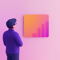 Poster - Futuristic Business Growth Visualization with AI Powered Interface for Professionals in a Modern Setting
