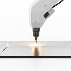 Poster - Futuristic Cutting Technology with AI-Controlled Steel Production Equipment in Advanced Industrial Setting