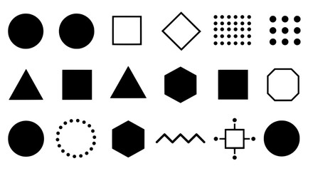 Fototapete - Geometric Harmony: An assortment of geometric shapes, forms and patterns come together in a visually engaging display of design elements. It's a study in the interplay of simple yet powerful figures.