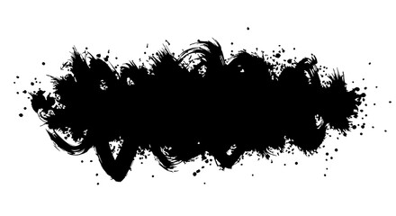 Poster - Ink Brush Stroke: An artistic ink brush stroke, black and textured, adding a raw, edgy aesthetic, perfect for design. 