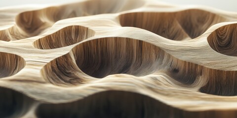 Poster - A close up of a carved wooden surface with curves