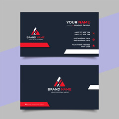Wall Mural - creative modern red business card design name card corporate visiting card and simple clean template