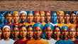 © NOMAN - Vibrant collage of diverse black faces showcasing unity strength and african heritage