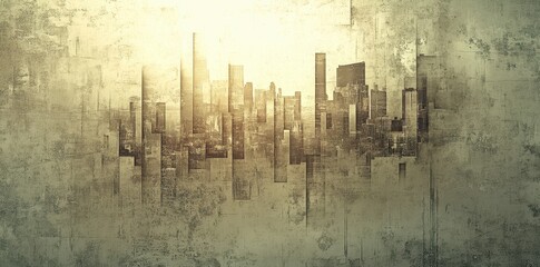 Poster - An abstract representation of a cityscape in an artistic style