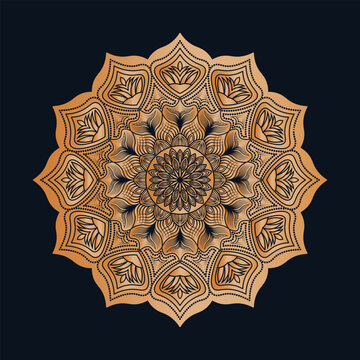 Luxurious Gold Mandala Designs on Dark Background with Intricate, Symmetrical, and Decorative Patterns for Art and Relaxation.