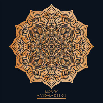 Luxurious Gold Mandala Designs on Dark Background with Intricate, Symmetrical, and Decorative Patterns for Art and Relaxation.