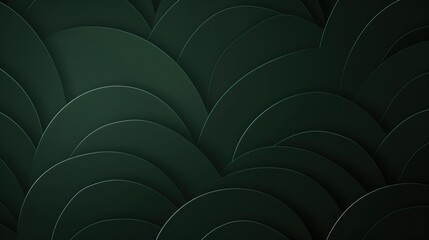Poster - Abstract green geometric pattern with layered shapes. Digital artwork of 3D rendering with dark green curving pattern or waving pattern. Modern design for backgrounds and prints. Artistic. AIG51.