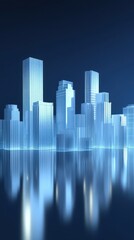 Poster - An Abstract Futuristic Cityscape Represented With Geometric Buildings